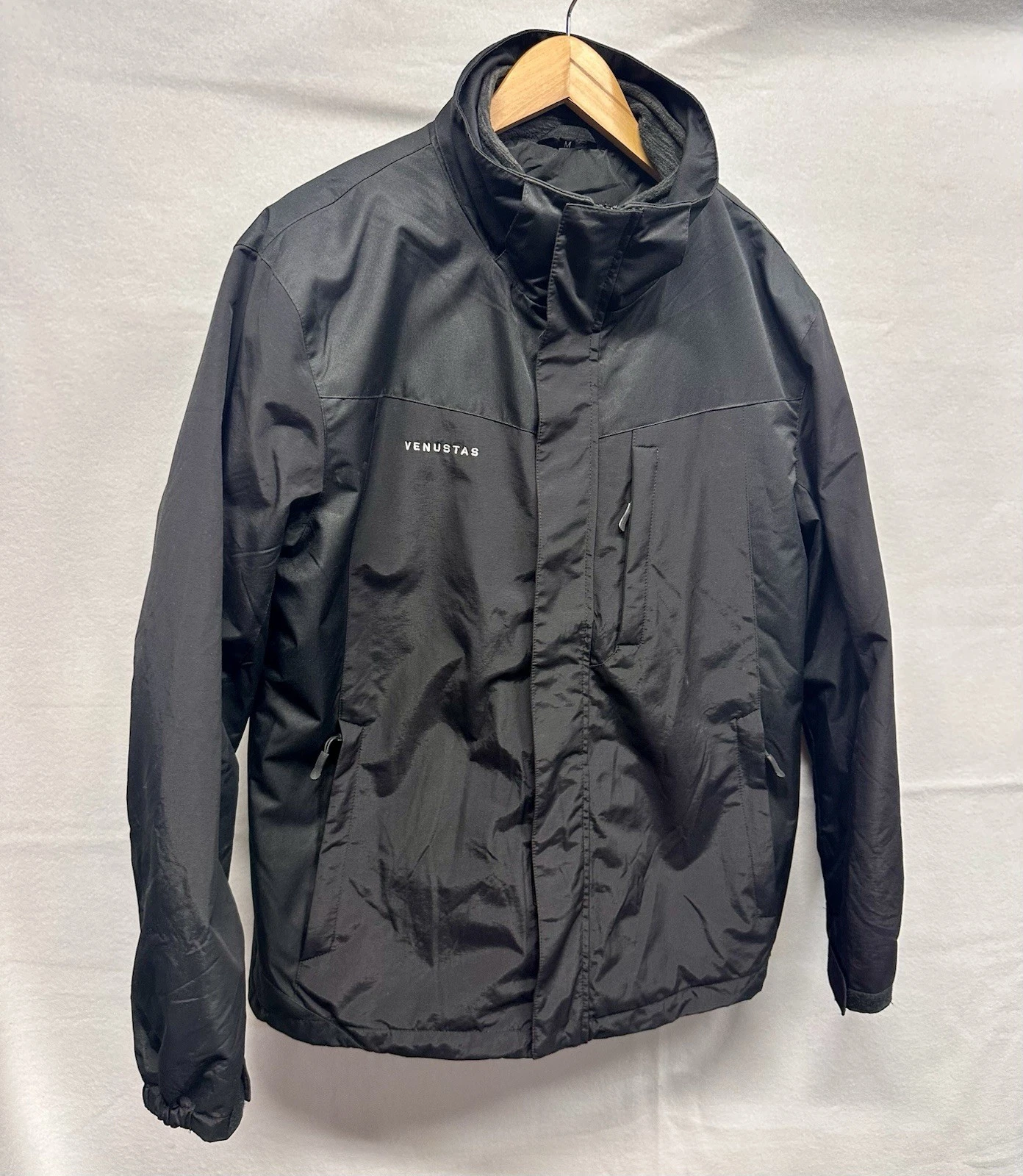 Venustas Men’s Heated Jacket 3 In 1 Med Water Resistant Removable Dual Layered