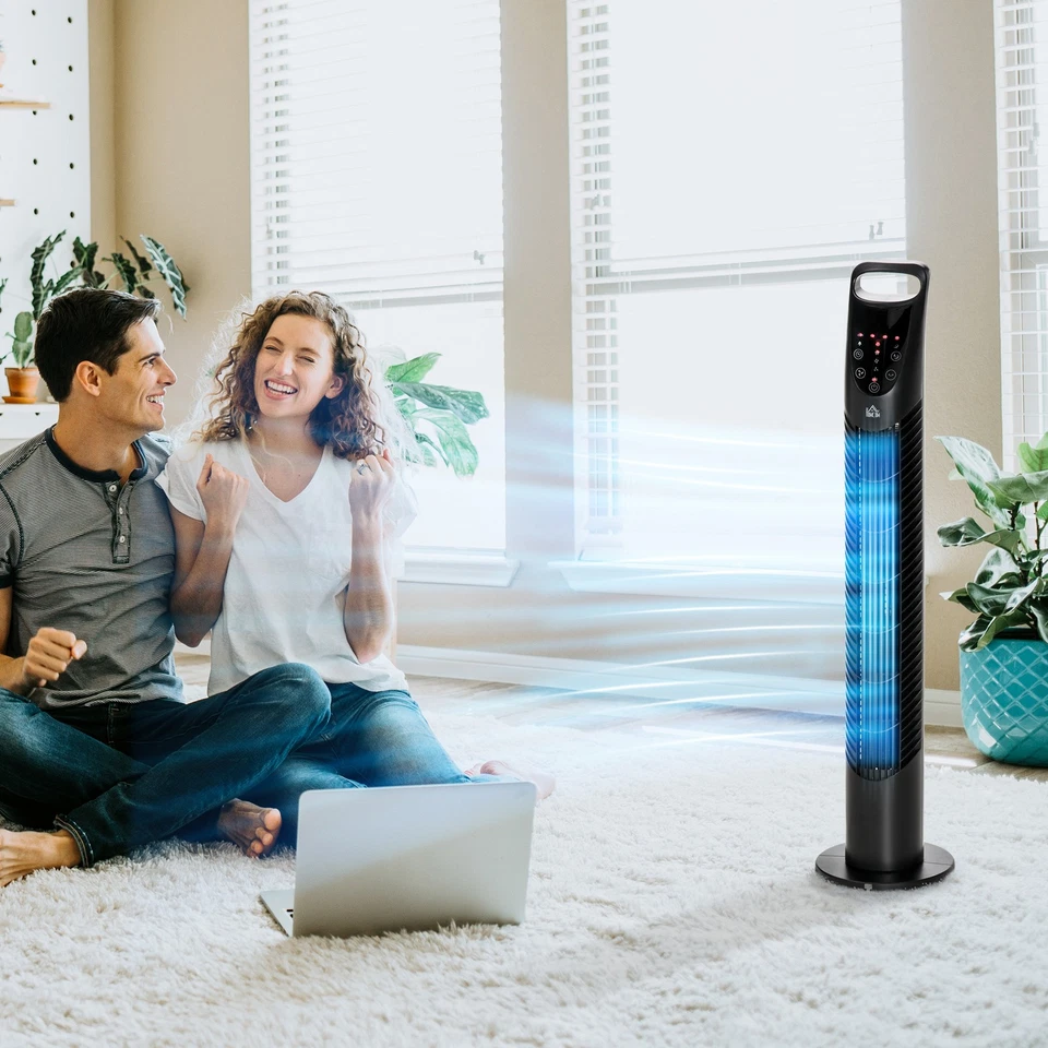 Turmventilator leise, Standventilator mit 3 Belüftungsstufen, 7,5H Timer - Bild 3 von 4