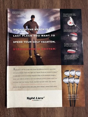 Adams Golf Clubs Tight Lies 2 Print Ad Fairway Woods Spin Control Technology
