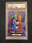 2024 Panini Obsidian - Fire and Ice Drake Maye Rookie #17 Purple /50 (RC) PSA 10
