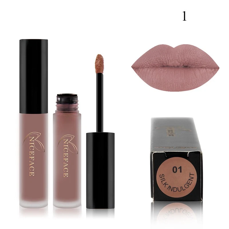 Dark Nude Matte Velvet Liquid Lipstick Waterproof Long Lasting Lip Gloss - Image 4 of 4