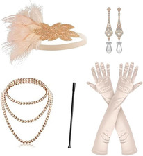 1920S Gatsby Accessories Set for Women Flapper Costume 20S Flapper Headband Pear