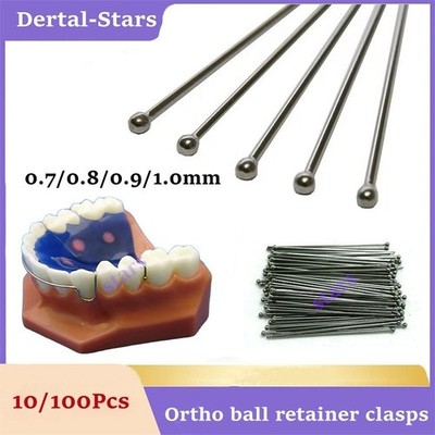 Dental Orthodontic Ball Retainer Clasps For Tooth Hold Position Appliance 0.7mm
