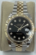 2024 Rolex Datejust #126333 - 41mm Jubilee Black 18K Fluted Bezel Yellow Gold