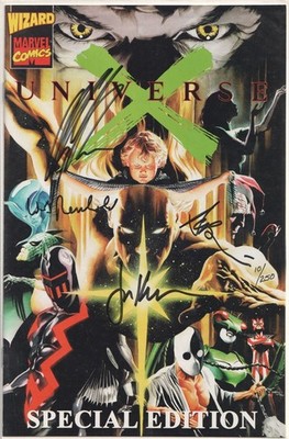 UNIVERSE X SKETCHBOOK DYNAMIC FORCES SIGNED x4 ALEX ROSS DF COA 2000 MARVEL