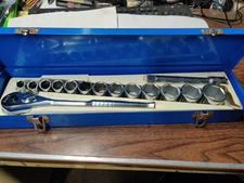 NAPA Tools USA 15pc SAE 7/16-1-1/4" Socket Ratchet Extension 1/2" Set - 6 POINT