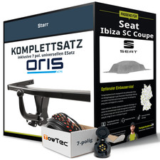 Für SEAT Ibiza SC Coupe IV 6J1, 6P5 Anhängerkupplung starr +eSatz 7pol uni 08-15