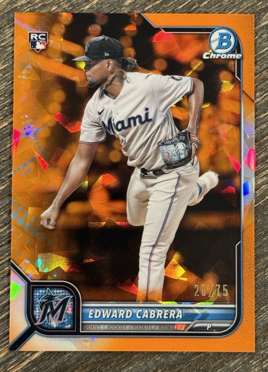 2022 Bowman Chrome Sapphire Edition #44 Edward Cabrera Orange RC #d /75