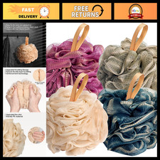 4 Pack Loofah Bath Sponge Set - Exfoliating Shower Scrubber for Smooth Skin