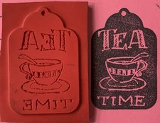Rubber Stamp Tea Time Gift Tag Cling