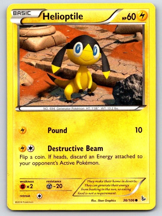 Helioptile 36/106 Common Flashfire LP Pokemon TCG