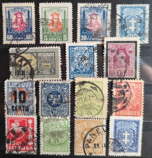 Collezione francobolli antichi Lituania timbrati 1