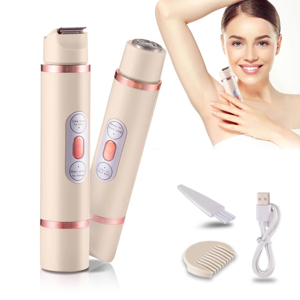 Elektrischer Rasierer für Frauen, 2-IN-1 Damenrasierer Gesicht & Bikini Trimmer  - Bild 4 von 4