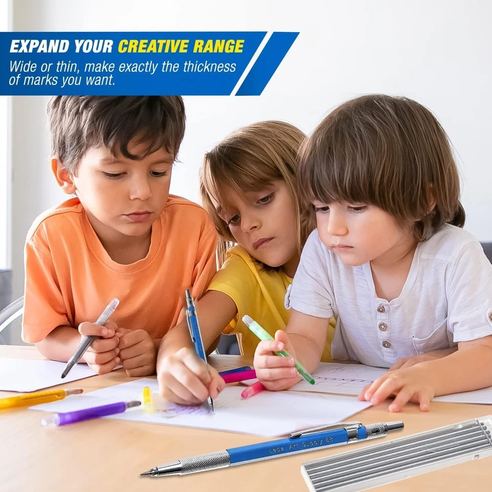 Juego de lápices de dibujo mecánico Leda Art 2,0 mm con recarga de plomo de 12 piezas y 1 Foto 4 de 4