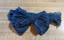 Unbranded Baby Girl Size 0-6 months rayon dark blue bow headband