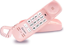 Retro Corded Landline Phone, Vintage Wall Mount  Desk Telephone - No Power Requ