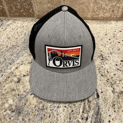 Orvis Atlanta Trucker Hat Snap Back Cap Men OSFA Gray Black