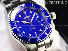 NEW Invicta Men's 43mm Pro Diver Quartz BLUE DIAL 200m Silver Tone SS Watch