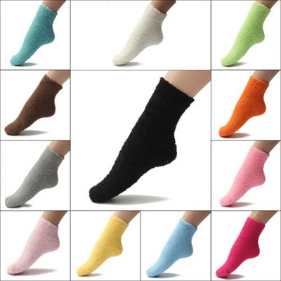 Winter Frauen Kuschelsocken Flauschig Meliert Bequeme Handmade Mehrfarbig