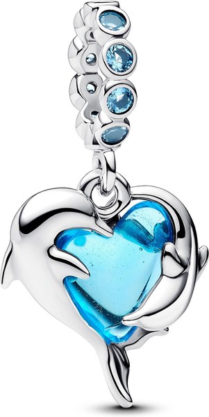 Pandora Blauer Murano-Glas Delfine Charm-AnhäNger 793924C01 Charm AnhäNger-image