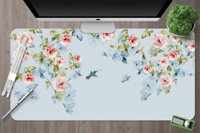 3D Flowers Birds 2253 Non-slip Office Desk Mouse Mat Large Keyboard Pad Game
