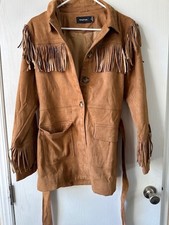 Fringed Leather Jacket, Women's Size Medium (new)