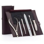 GERMANIKURE 6pc FINOX® Surgical Steel Manicure Set in Leather, Solingen Germany