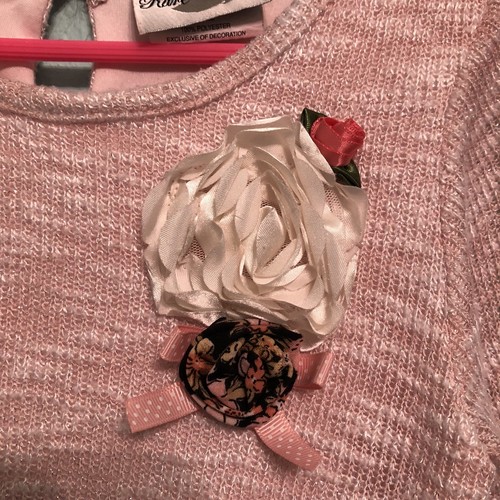 Rare Editions Girls Ruffled Sweater, Pink - Picture 2 of 7