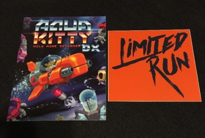 Aqua Kitty DX Milk Mine Defender Limited Run Games Post Card + Sticker - Rare
