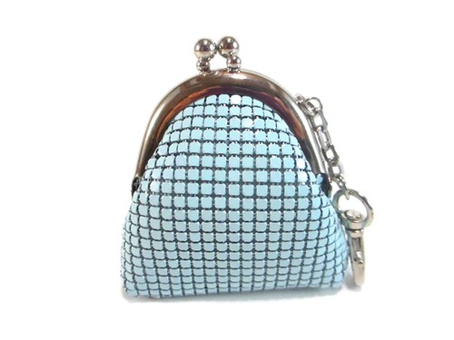 Women Mini Coin Purse Metal Mesh Kiss Lock Clasp with a Keychain (USA Stock) - Picture 31 of 88