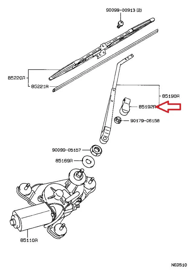 91 - 97 TOYOTA PREVIA REAR WINDSHIELD WIPER ARM BOLT COVER CAP QTY 1 BRAND NEW - Image 4 of 4