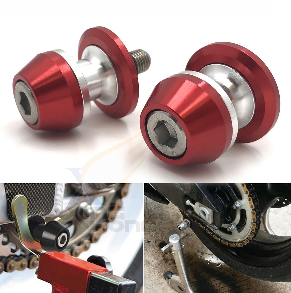 2X8mm Red Swingarm Spools Sliders Starting Screw For Kawasaki Z800
