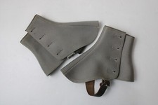 VTG Grey Wool SPATS W/ Buttons SIZE 8 Boot Shoe Covers N1 