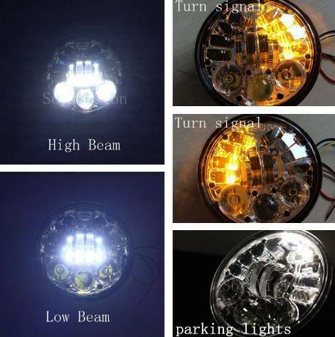 Éclairage avant à LED 70W HARLEY dyna breakout fatboy 5.75inch 6000k 3500L - Afbeelding 6 van 6