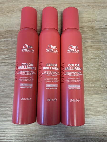 Wella Invigo Color Brilliance Vitamin Conditioning Leave-In Mousse - 3X200 Ml-image