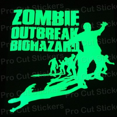 Large Zombie Dead Outbreak Glow in the Dark Luminescent Wall Art ...