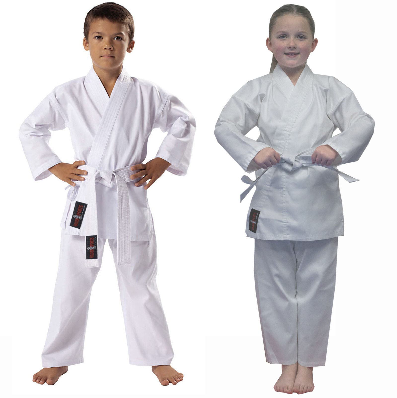 VADER Kids Karate Suit White Childrens Karate Gi Uniform with Free