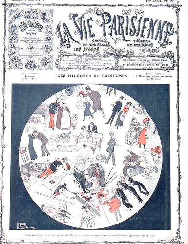 La Vie Parisienne Magazine 7 Mai 1910 Léonnec Spring Microbes Art Nouveau