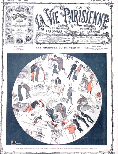 La Vie Parisienne Magazine 7 Mai 1910 Léonnec Spring Microbes Art Nouveau - Afbeelding 1 van 4