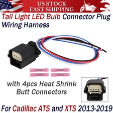 For Cadillac XTS ATS Taillight Tail Light LED Bulb Connector Plug Wiring Harness