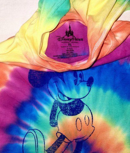 Mickey Mouse Disney Parks T Shirt Hoodie Tie Dye Long Sleeve Size XL - Picture 5 of 5