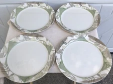 4ct Corelle Textured Leaves Pattern Dinner Plates Set