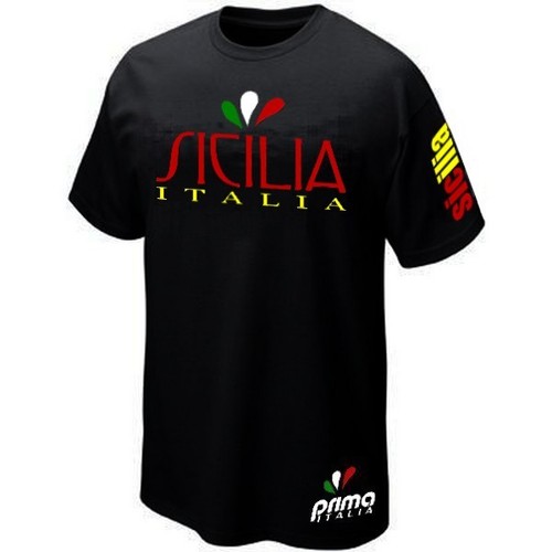T-shirt Catania Sicilia Italia - Hommage à La Sicile En Coton Noir, Manches Courtes - Idéal Pour Les Fans De L'Italie