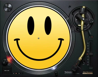 Rave Face Acid House 12" SLIPMAT DJ TURNTABLES Slip Record Vinyl Matt Aceeid