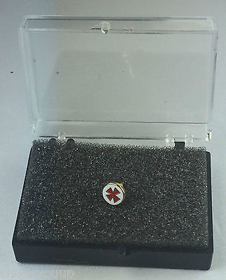 Masonic Freemason Knights of Malta Sml Round Enamel Lapel Pin Badge In Gift Box 