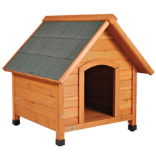 TRIXIE Cottage Dog House 30.5" H X 28" W Peaked Roof Adjustable Legs In Brown