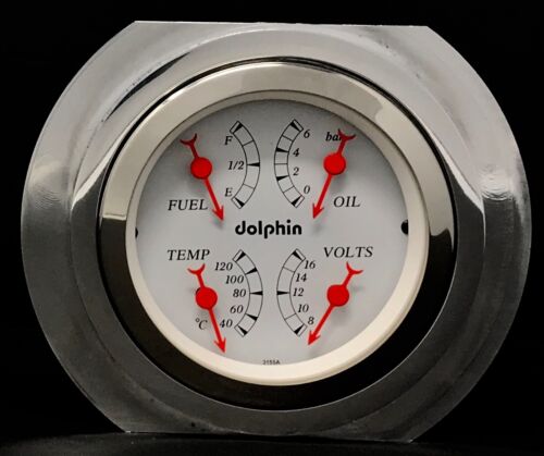 1951 1952 Ford Truck 2 Gauge Dash Panel 3 3/8 Quad Style Insert Mechanical Met - Foto 2 di 5