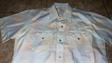 H Bar C California Ranchwear Long Tail Mens Western Cream/Peach Shirt 15 1/2