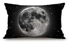 Full Moon with Stars Cotton Linen Decorative Throw Pillow Case Cushion Jcp162