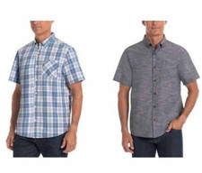 Hurley Men's Size L Cotton Button Down Shirt Short Sleeve Plaid